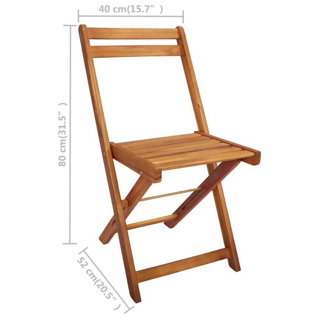 vidaXL Garden Planter Table with 2 Bistro Chairs Solid Acacia Wood