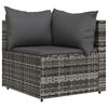 vidaXL 3 Piece Garden Lounge Set with Cushions Grey Poly Rattan