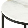 vidaXL Coffee Table White and Black &Oslash;50 cm Real Solid Marble