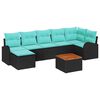 vidaXL Garden Sofa Set 8 pcs Black and turquoise