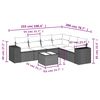 vidaXL 7 Piece Garden Sofa Set with Cushions Black Poly Rattan