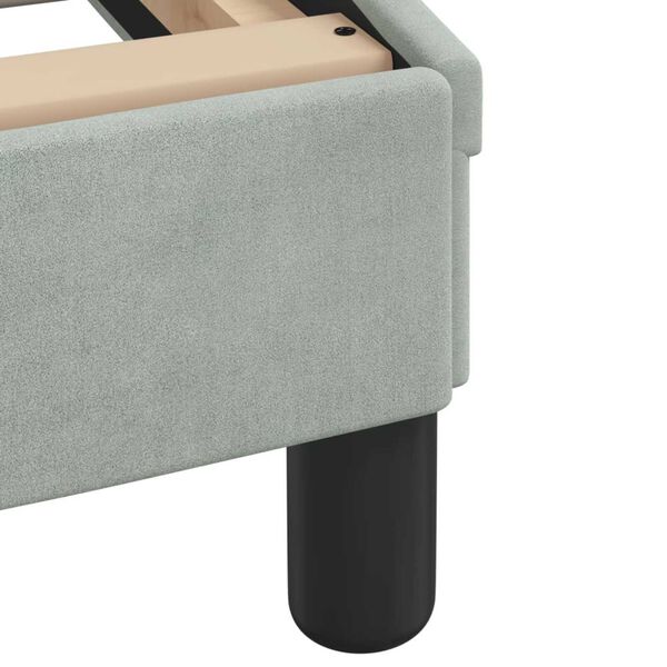vidaXL Bed Frame with LED without Mattress Light Grey 137x190 cm Velvet