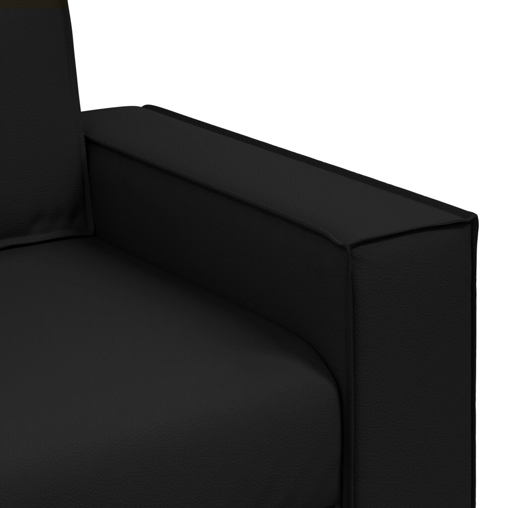 vidaXL Black Loveseat Sofa - 140 cm Faux Leather
