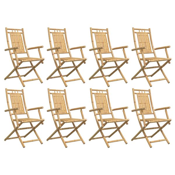 vidaXL Folding Garden Chairs 8 pcs 53x66x99 cm Bamboo