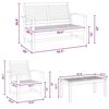 Garden Sofa Set 4 pcs Natural Solid teak wood