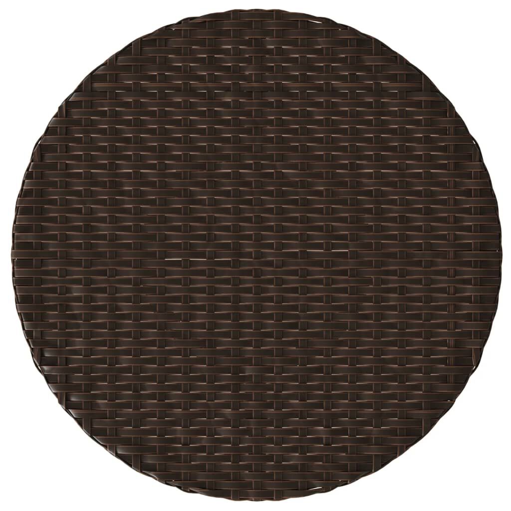 vidaXL 3 Piece Bistro Set with Cushions Brown Poly Rattan