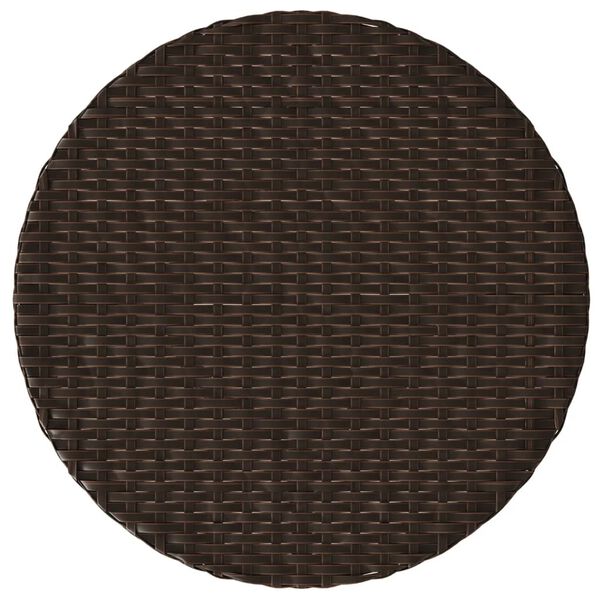 vidaXL 3 Piece Bistro Set with Cushions Brown Poly Rattan