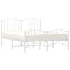 vidaXL Metal Bed Frame without Mattress with Footboard White 135x190cm