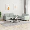 vidaXL 2 Piece Sofa Set with Pillows Light Grey Velvet