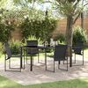 vidaXL Garden Dining Set 5 pcs Black Powder-Coated Steel