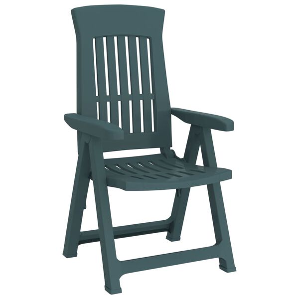 vidaXL Garden Reclining Chairs 2 pcs Green PP