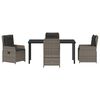 vidaXL Garden Dining Set 5 pcs Grey Poly Rattan