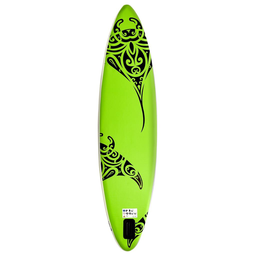 vidaXL Inflatable Stand Up Paddleboard Set 305x76x15 cm Green
