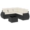 vidaXL 6 Piece Garden Sofa Set with Cushions Black Poly Rattan
