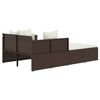 vidaXL Sunbed with Cushions Brown 182x118x63 cm Poly Rattan