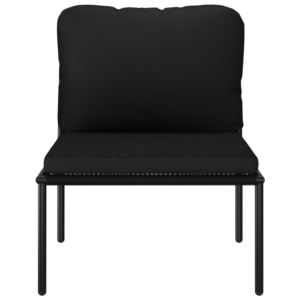 vidaXL 5 Piece Garden Lounge Set with Cushions Black PVC
