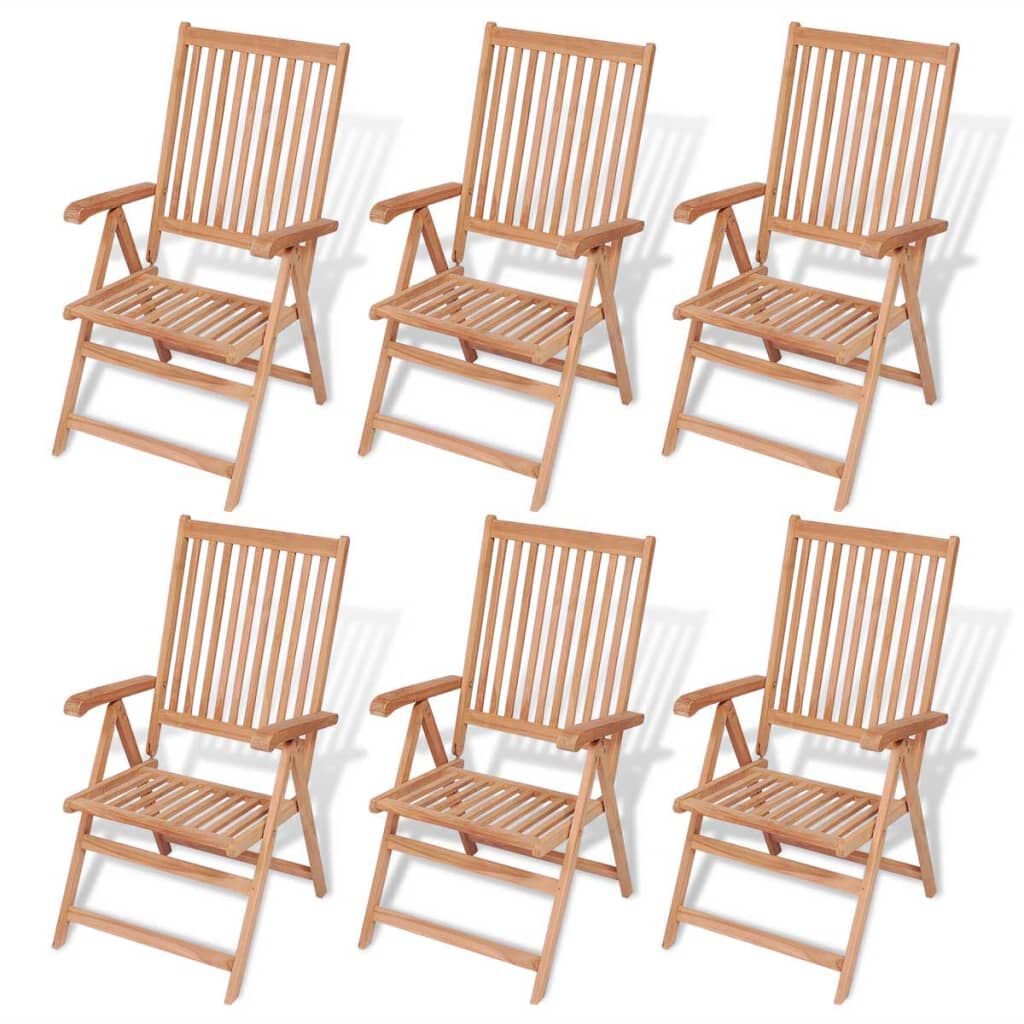 vidaXL 7 Piece Garden Dining Set Solid Teak Wood