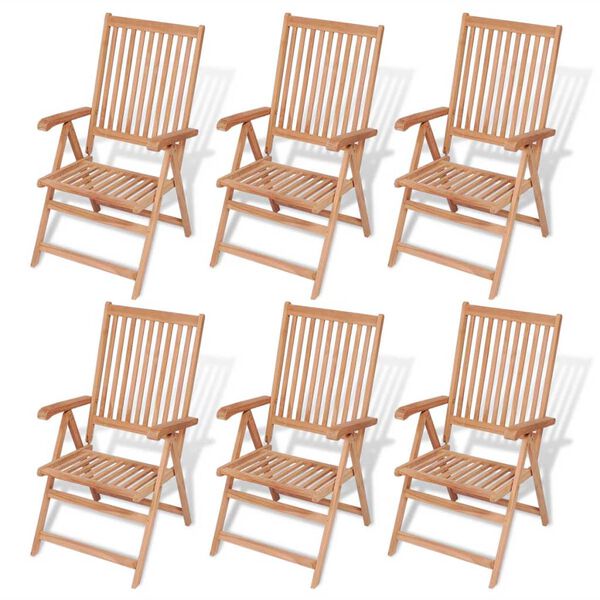 vidaXL 7 Piece Garden Dining Set Solid Teak Wood