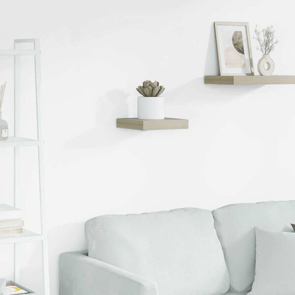 vidaXL Floating Wall Shelf Oak 23x23.5x3.8 cm MDF