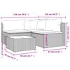 vidaXL 4 Piece Garden Lounge Set with Cushions Black Poly Rattan