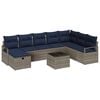 vidaXL Sofa Set with Cushion with Storage Grey Poly Rattan