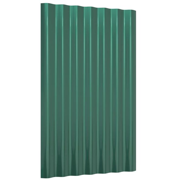 vidaXL Roof Panels 36 pcs Galvanised Steel Green 60x36 cm