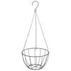 vidaXL Hanging Planters 4 pcs with Coco Liners Black Ø 30x52 cm Steel