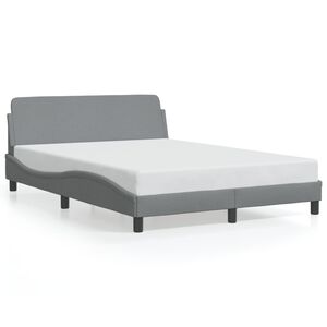 vidaXL Bed Frame "Dover" Light Grey 137x190 cm Double Fabric