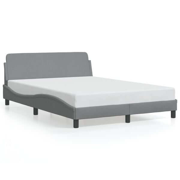 vidaXL Bed Frame "Dover" Light Grey 137x190 cm Double Fabric