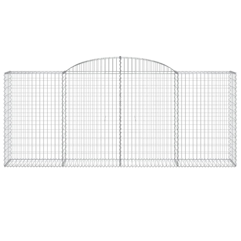 vidaXL Arched Gabion Baskets 3 pcs 300x50x120/140 cm Galvanised Iron
