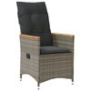 vidaXL Reclining Garden Chair with Cushions Grey Poly Rattan