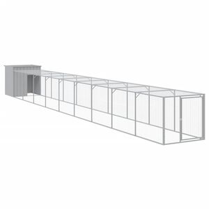 vidaXL Chicken Cage with Run Light Grey 110x1017x110 cm Galvanised Steel