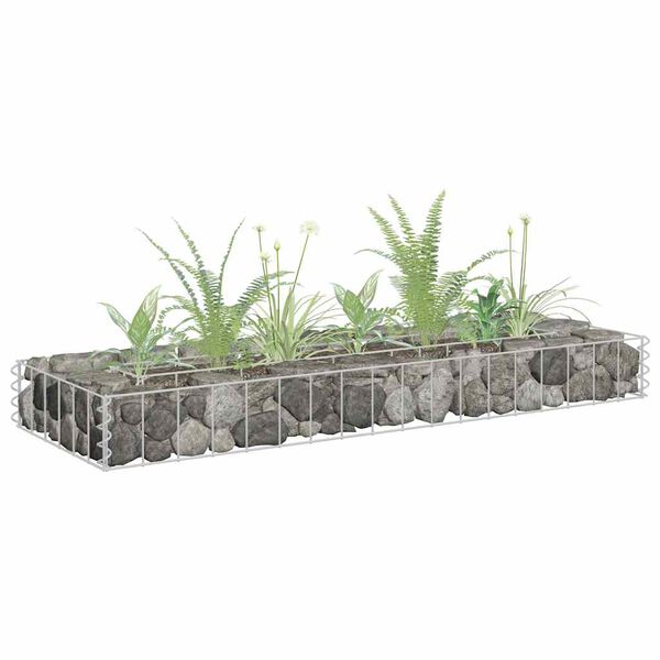 vidaXL Gabion Raised Bed Galvanised Steel 90x30x10 cm