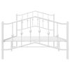 vidaXL Metal Bed Frame without Mattress with Footboard White 100x190cm