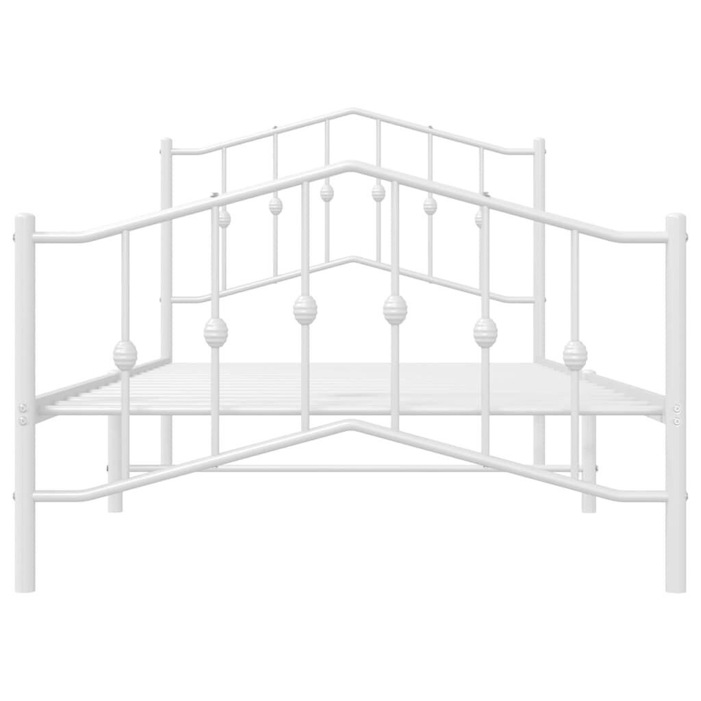 vidaXL Metal Bed Frame without Mattress with Footboard White 100x190cm