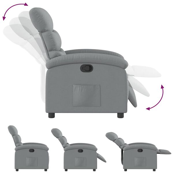 vidaXL Recliner Chair Light Grey Fabric