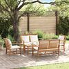 Garden Sofa Set 5 pcs Natural Solid teak wood