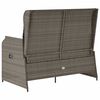 vidaXL Reclining Garden Bench with Cushions Grey Poly Rattan