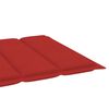 vidaXL Sun Lounger with Red Cushion Solid Teak Wood