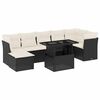vidaXL 8 Piece Garden Sofa Set with Cushions Black Poly Rattan