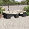 vidaXL 11 Piece Garden Sofa Set with Cushions Black Poly Rattan