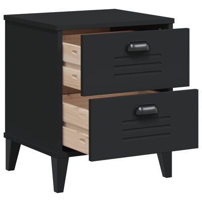 vidaXL Bedside Cabinet VIKEN Black Engineered Wood