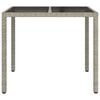 vidaXL Garden Dining Table Grey 90 x 90 x 75 cm Poly rattan