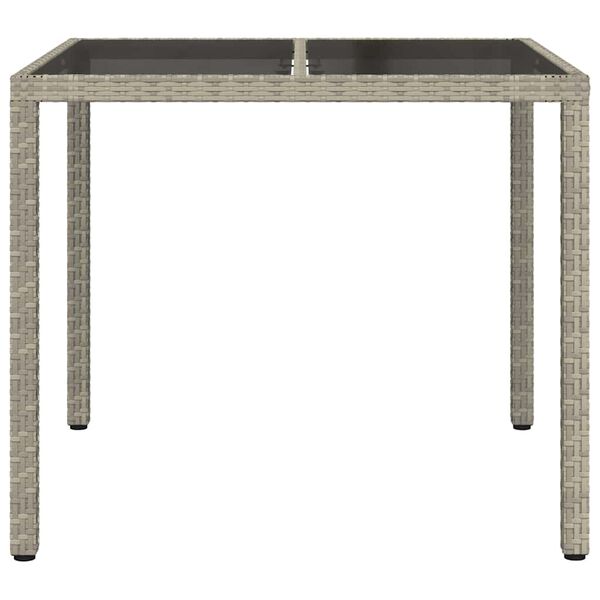 vidaXL Garden Dining Table Grey 90 x 90 x 75 cm Poly rattan