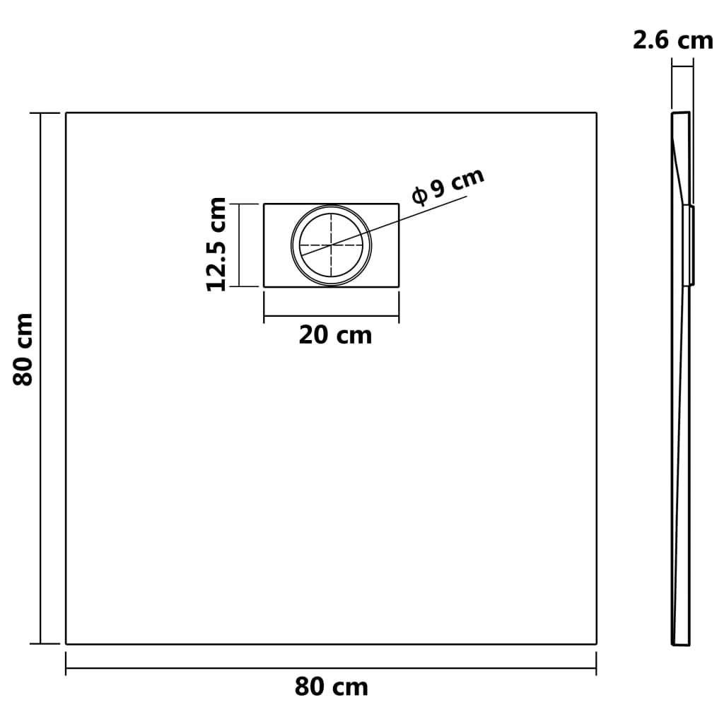 vidaXL Shower Base Tray SMC Grey 80x80 cm