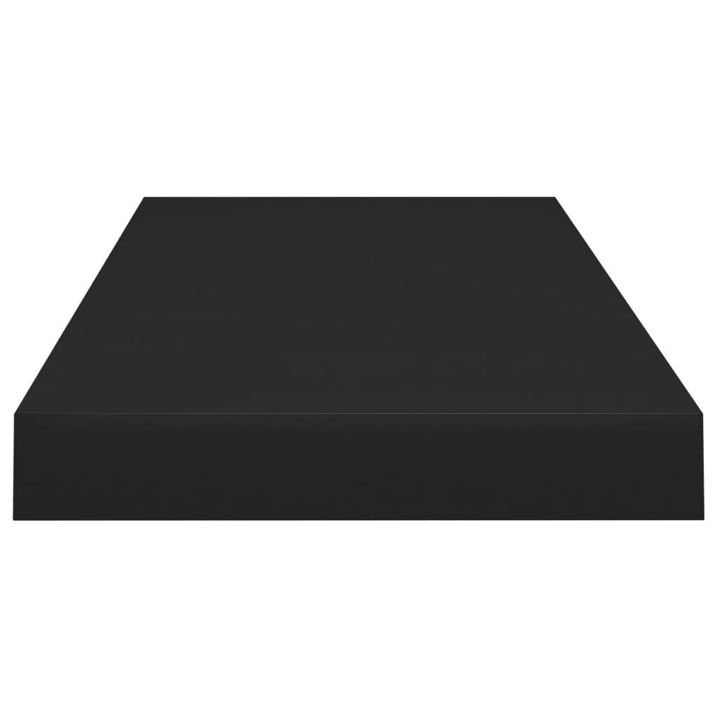 vidaXL Floating Wall Shelves 2 pcs Black 60x23.5x3.8 cm MDF
