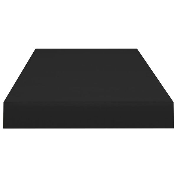 vidaXL Floating Wall Shelves 2 pcs Black 60x23.5x3.8 cm MDF
