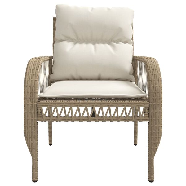 vidaXL 4 Piece Garden Sofa Set with Cushions Beige Poly Rattan