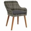 vidaXL Garden Dining Set with Cushion 7 pcs Grey Poly Rattan