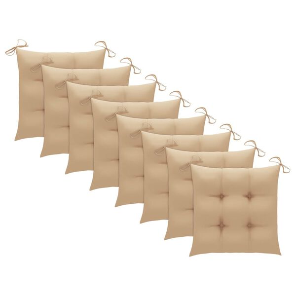 vidaXL Garden Chairs with Cushions 8 pcs Solid Acacia Wood